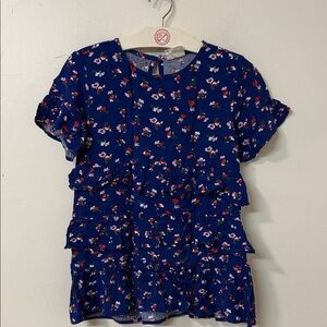 Crazy 8 Navy Floral Ruffle Dress
